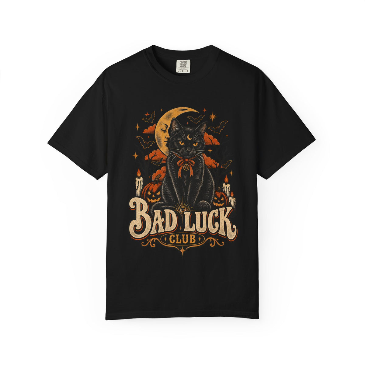 Bad Luck Club Black Cat Halloween Tee