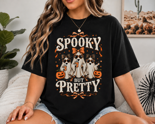 Spooky But Pretty Ghost Tee – Coquette Halloween Shirt