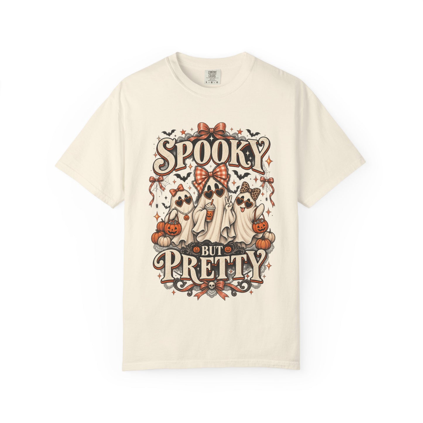 Spooky But Pretty Ghost Tee – Coquette Halloween Shirt