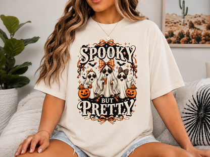 Spooky But Pretty Ghost Tee – Coquette Halloween Shirt