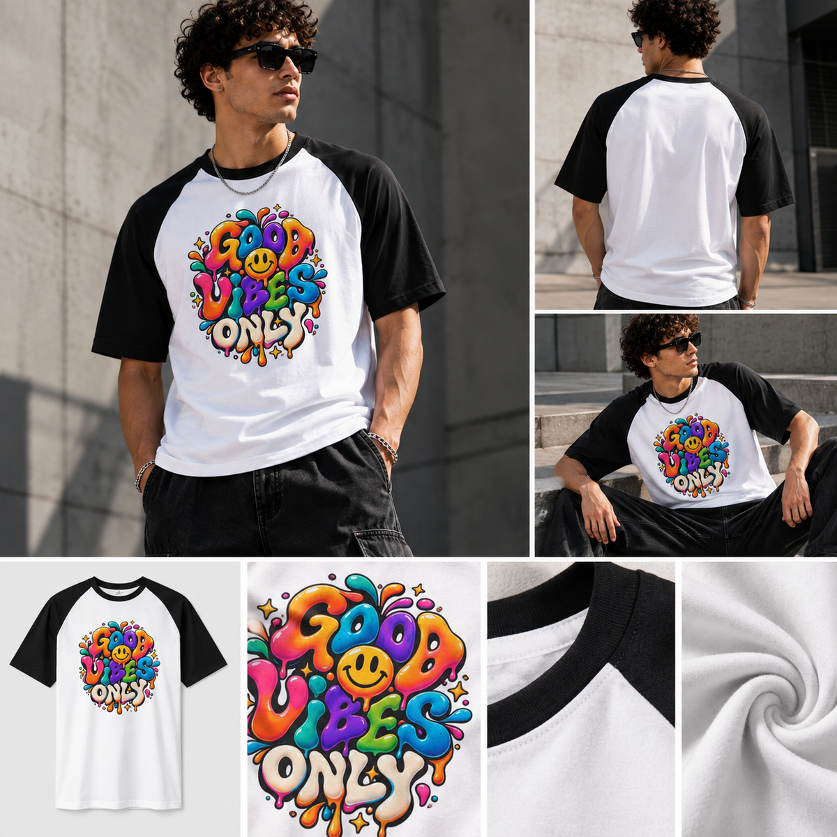 GOOD VIBES ONLY – Raglan T-Shirt