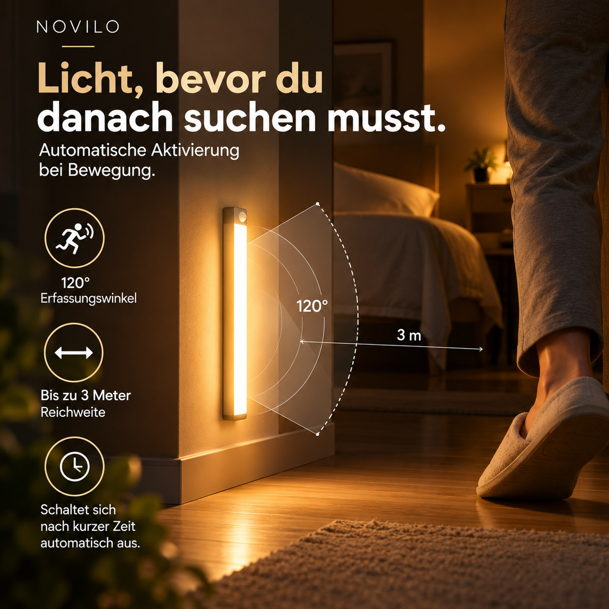 NOVILO LumiSense™
Kabelloses LED-Sensorlicht