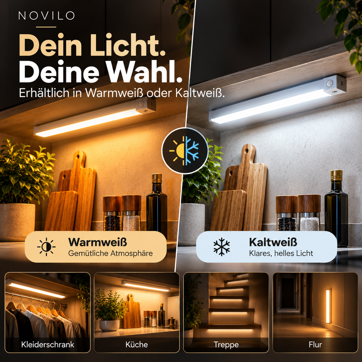 NOVILO LumiSense™
Kabelloses LED-Sensorlicht