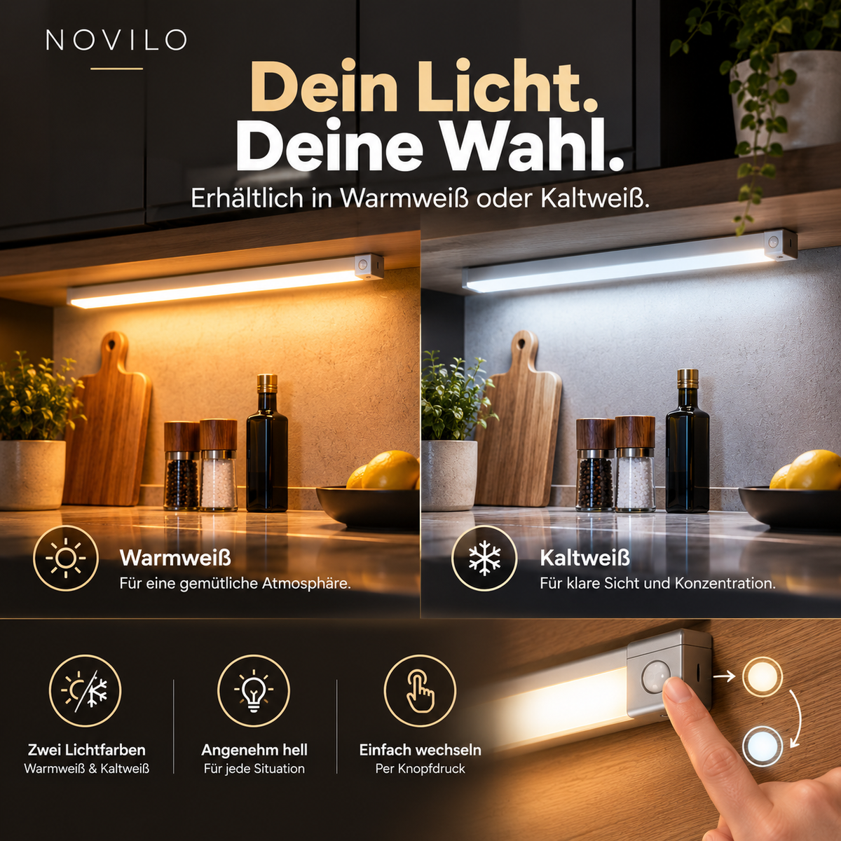 NOVILO LumiSense™
Kabelloses LED-Sensorlicht