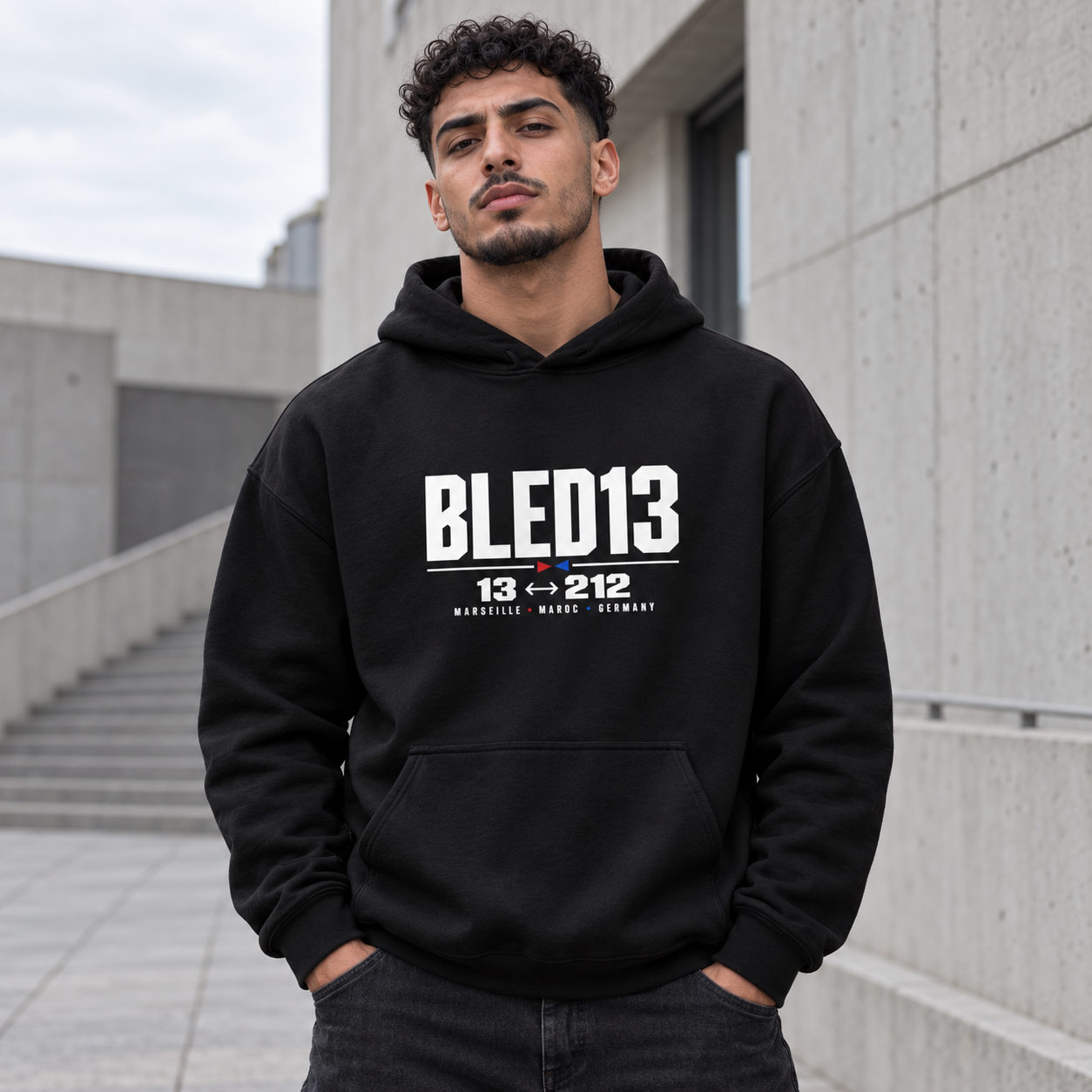 BLED13 – 13 ↔ 212 Hoodie | Black & Navy